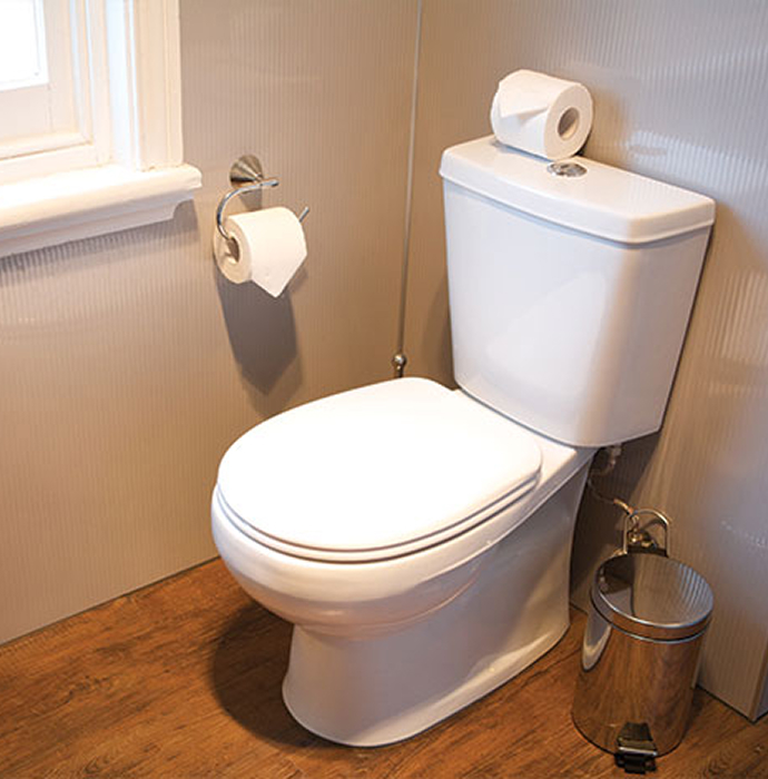 White toilet in a modern bathroom
