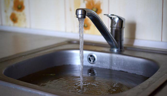Clogged kitchen sink