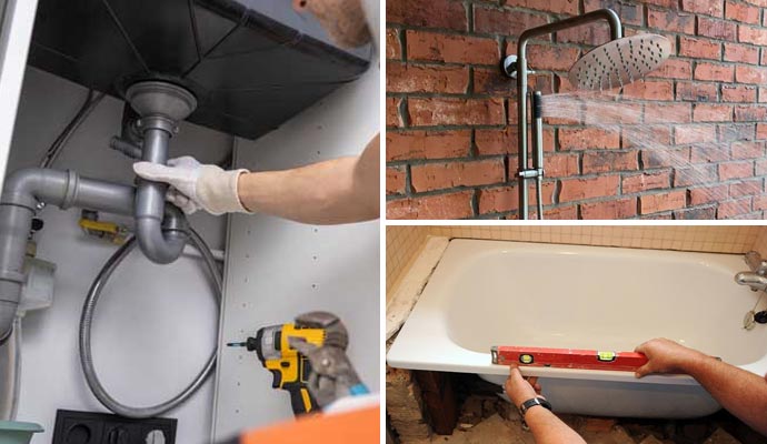 Collage of plumbing services