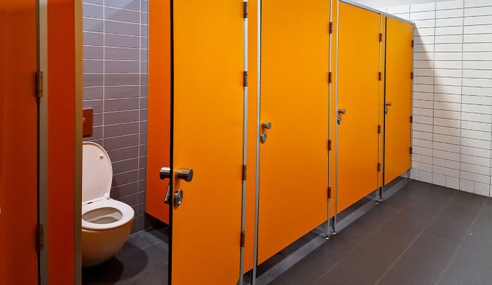 Newly installed toilet in school
