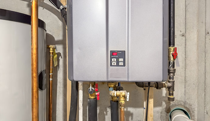 Tankless water heater with digital display