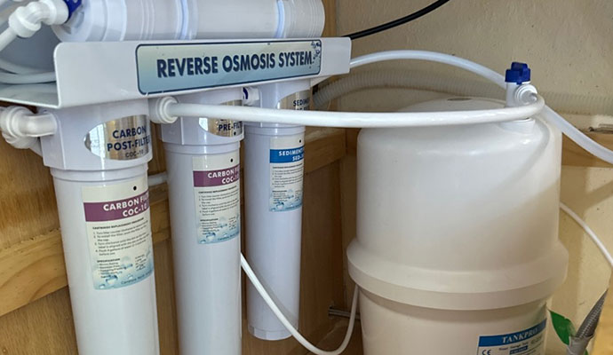 Installed water filtration system