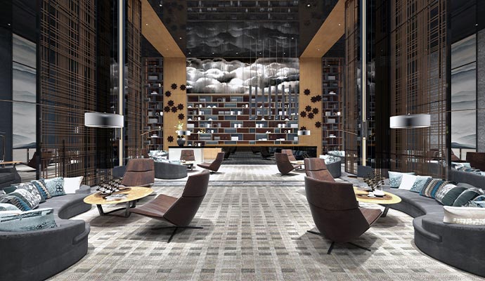 Luxury hotel lounge interior