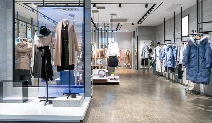 Modern clothing boutique interior