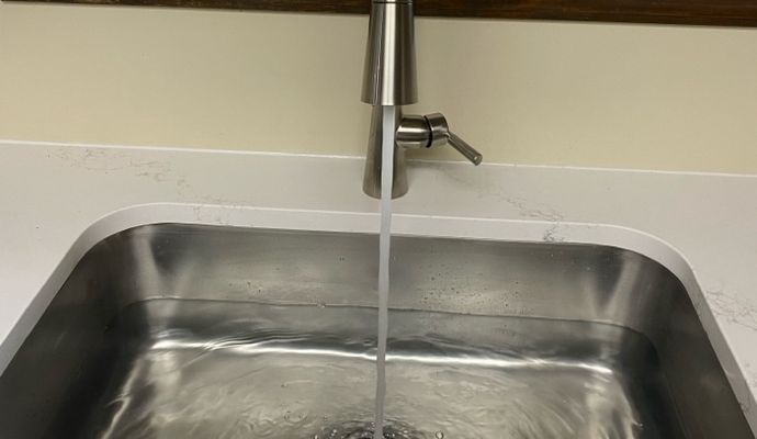 Newly installed kitchen faucet