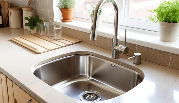 Clean kitchen sink