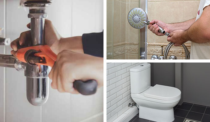 Collage of plumbing services