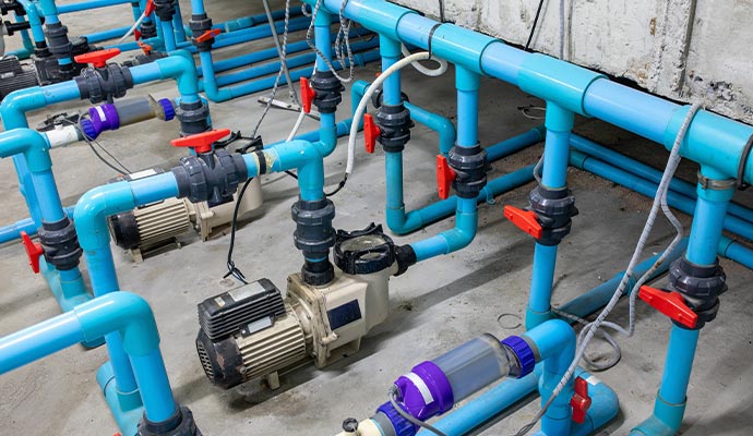 Commercial water pump maintenance and fluid distribution system management