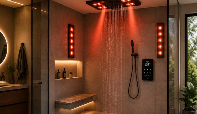 Infrared and UV sun shower system