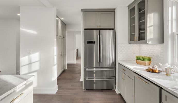 Installed refrigerator inside home