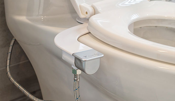 Installed small bidet toilet