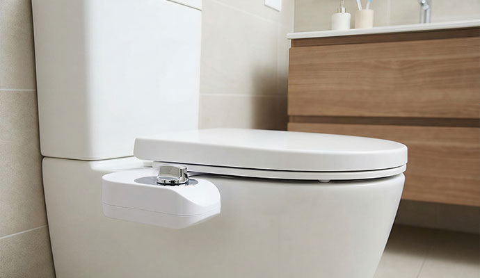 Installed small bidet toilet