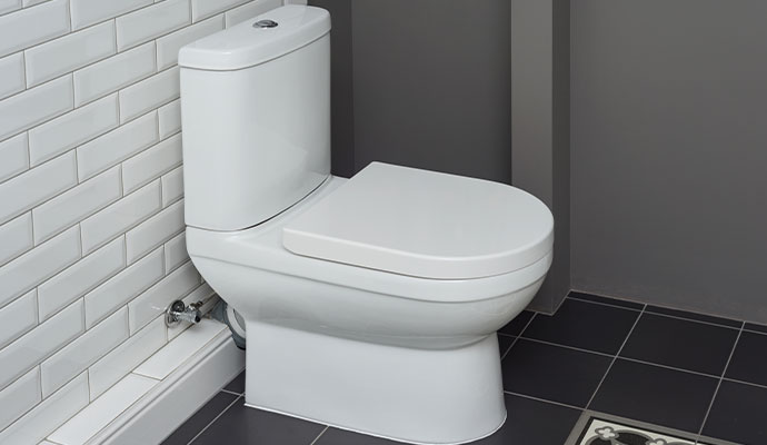 Modern white close coupled toilet