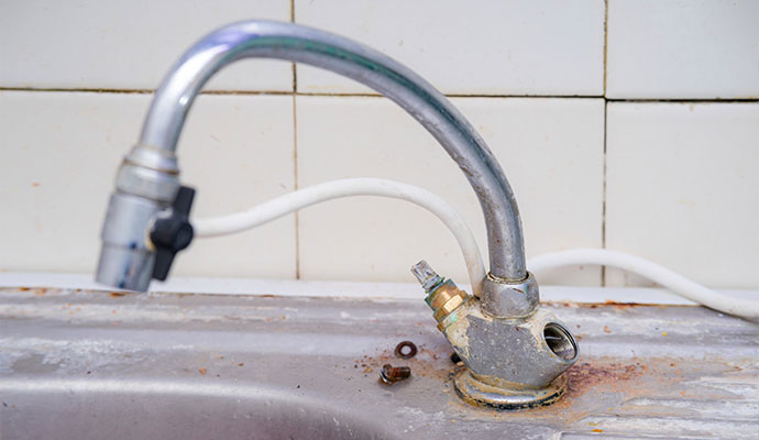 Old corroded faucet