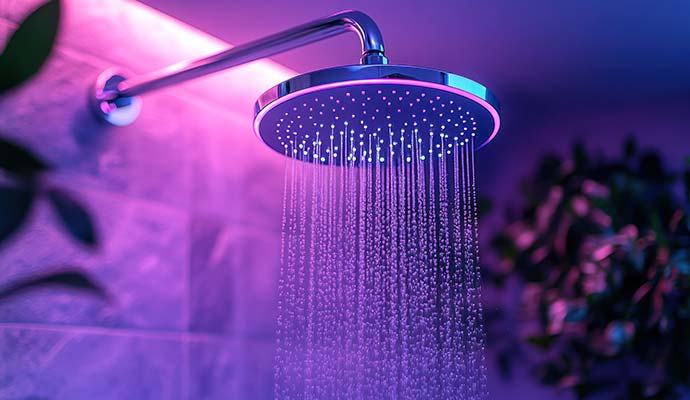 Showerhead with ambient lighting