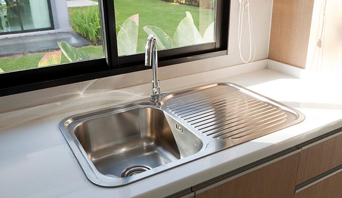 Stainless steel sink installation