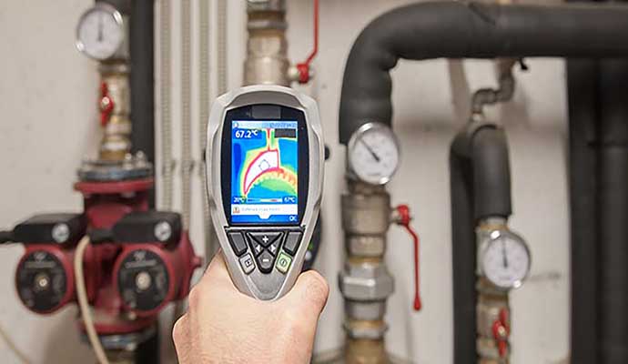 Testing water pressure with smart equipment