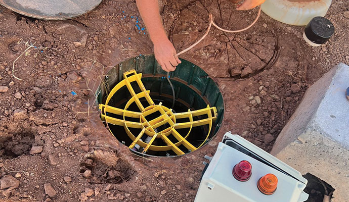 Professional installation of an aerobic septic system