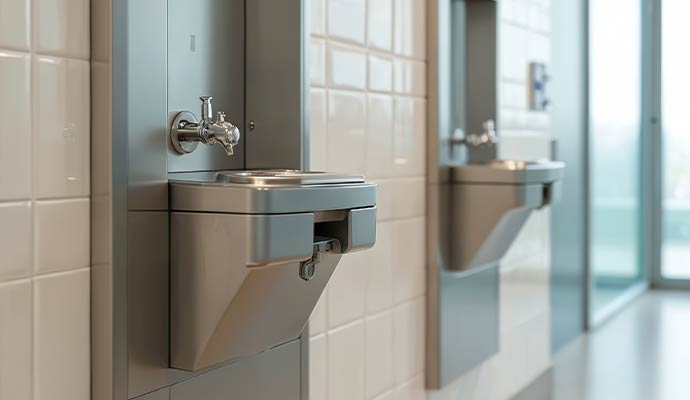 Stainless steel drinking fountain
