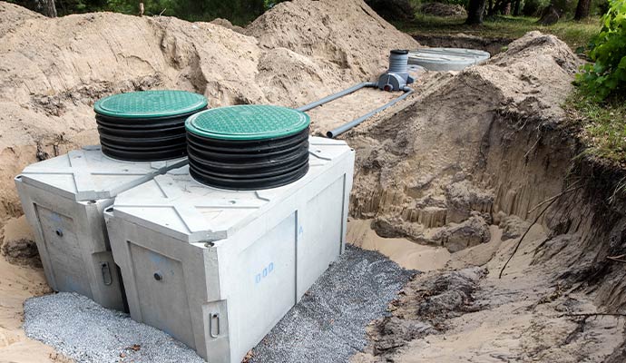 Concrete septic tank installation service