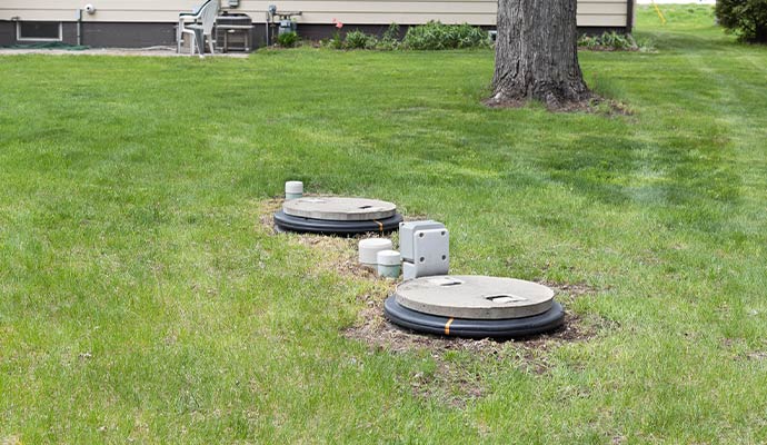 Installed septic system
