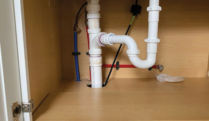 Professional under-sink plumbing installation and repair services