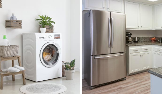 Washer and refrigerator Washer and refrigerator