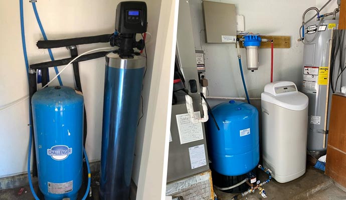 Collage of home water treatment systems